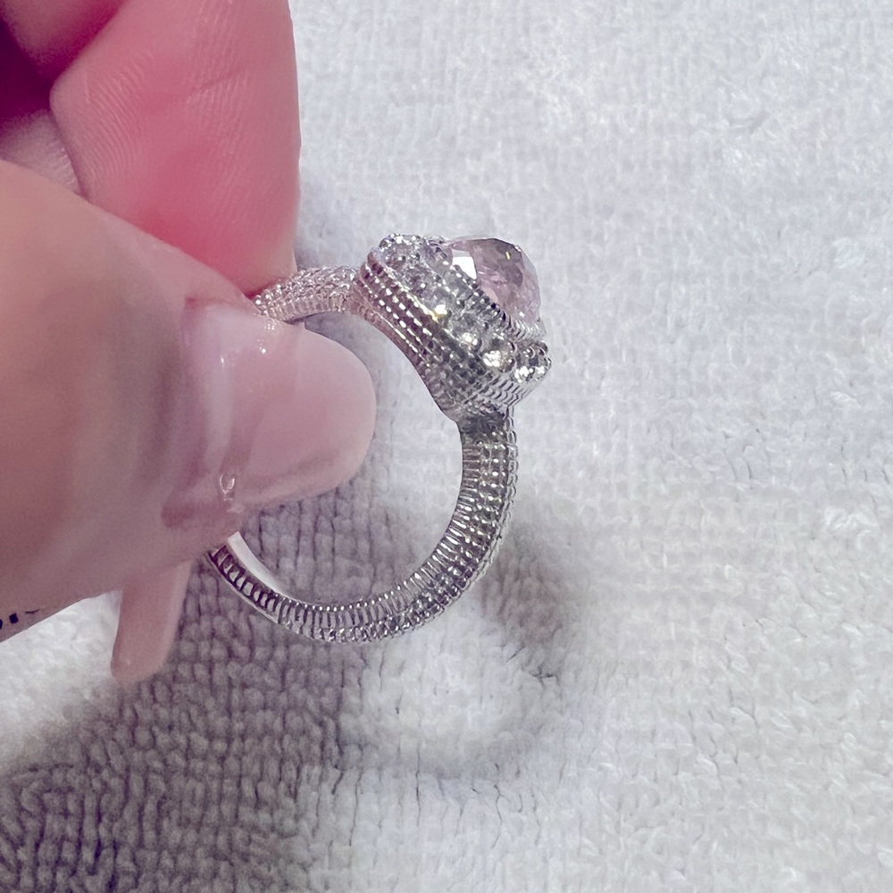 Judith Ripka Cushion Pink Stone Ring - Picture 7 of 10